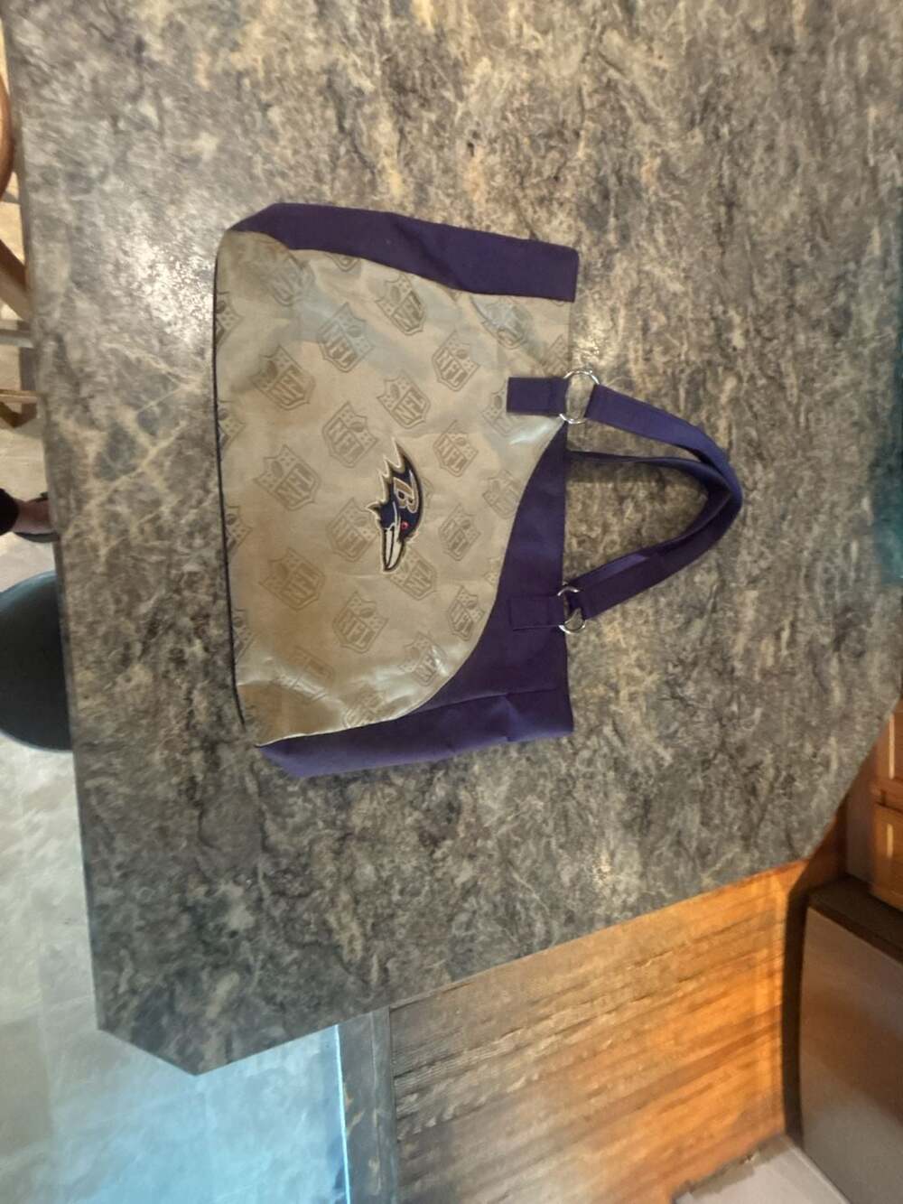 NFL Baltimore Ravens Embroidered Logo Pattern Tote Bag Purse